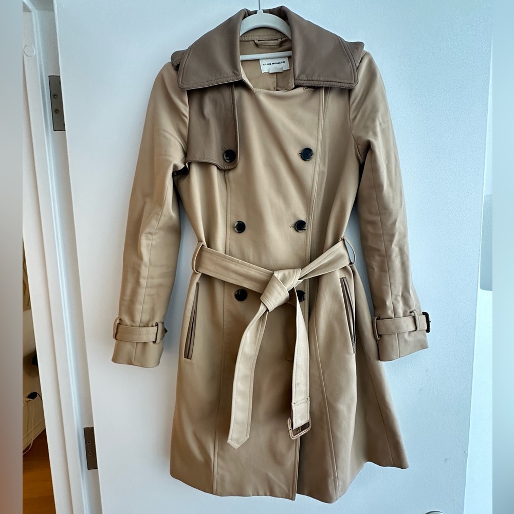 Club Monaco Harper Trench with Leather Detail *Excellent condition*